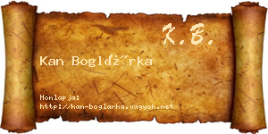 Kan Boglárka névjegykártya